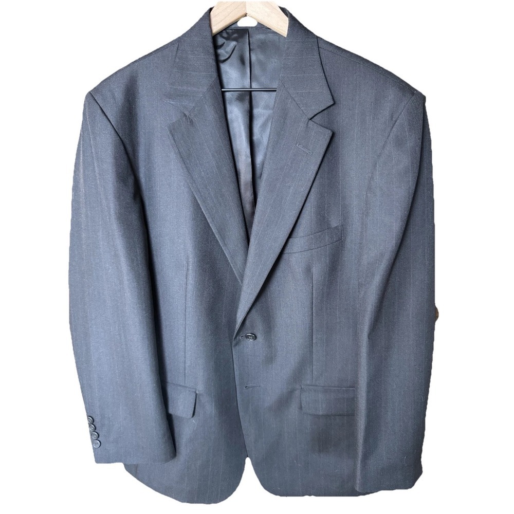 Hardwick Pinstripe Blazer Sport Coat Business Casual Career Gray 41R Vintage
